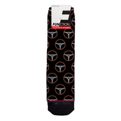 Function - Wood Grain Steering Wheel Pattern Black Socks