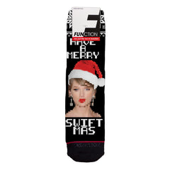 Function - Have a Merry Swiftmas Ugly Christmas Sweater 8-Bit Pattern Swiftie Unisex Adult Socks OSFM