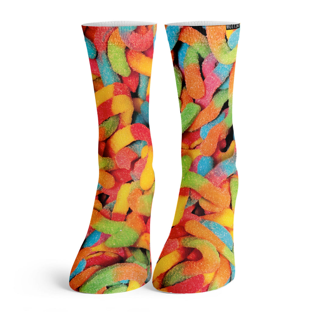 Function - Kids Cute Sour Gummy Worms Candy Funny Food Socks
