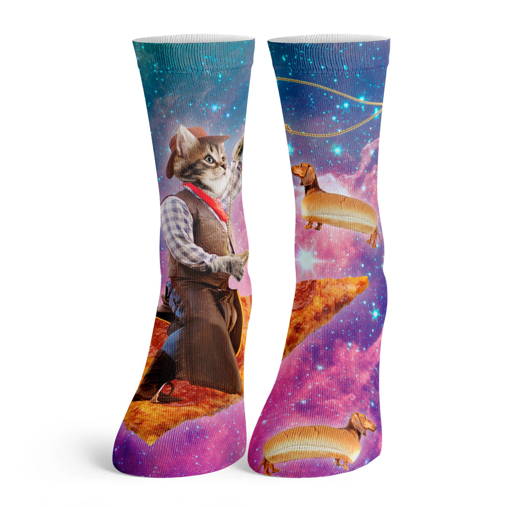 Function - Kids Cute Funny Cat Novelty Crew Socks Pizza Space Cowboy