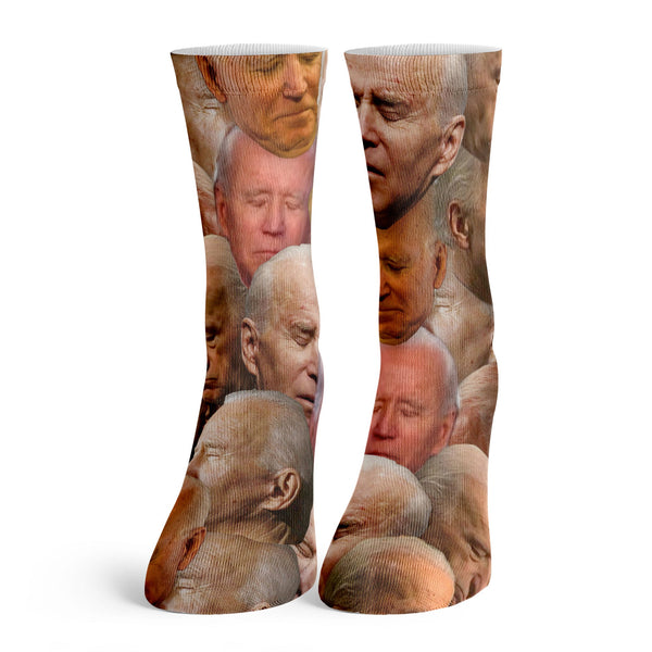 Function - Kids Cute Joe Biden Sleeping Collage Funny Fashion Socks Democrat President Kamala Harris Interview Meme