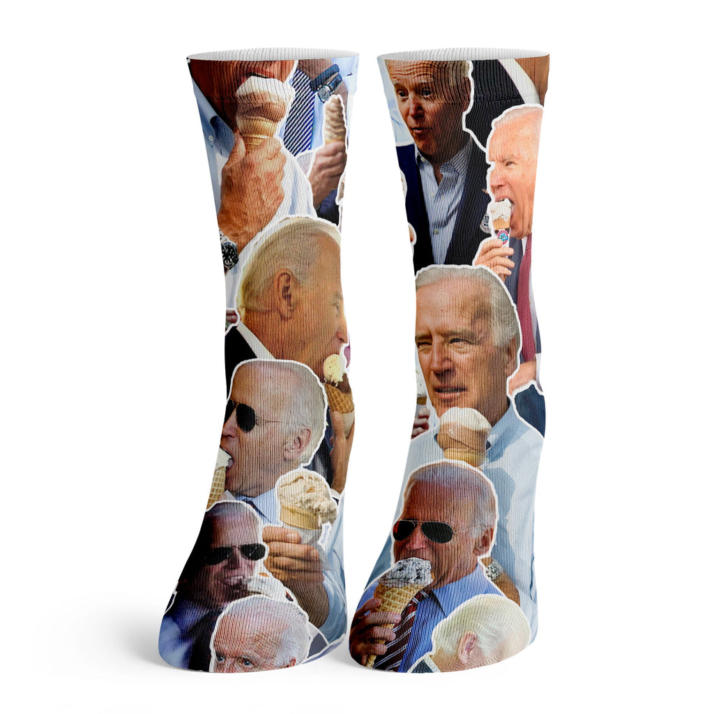 Function - Kids Cute Joe Biden Ice Cream Collage Fashion Socks President 2020 No Malarkey Democrat Trump
