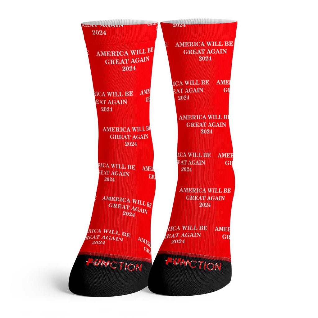 Function - Trump America Will Be Great Again MAGA 2024 Republican Party Election All Over Print Adult Socks