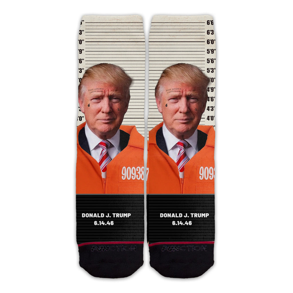 Function - Donald Trump Mug Shot Arrest Story Indictment Felony Jail President Funny Fashion Socks